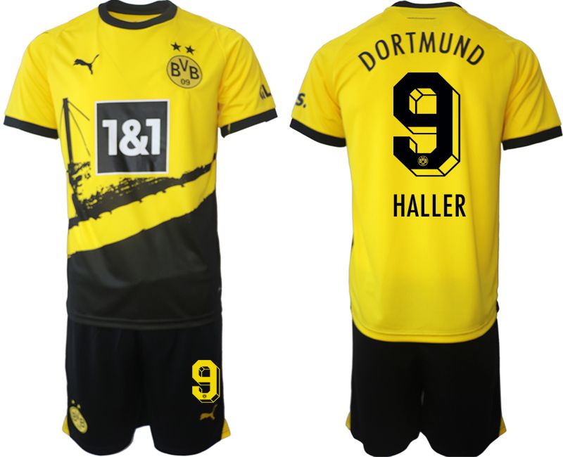 Men 2023-2024 Club Borussia Dortmund home yellow #9 Soccer Jerseys